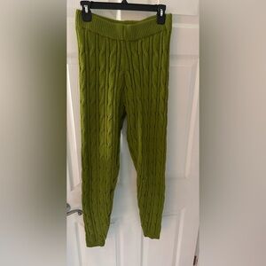 Green Cable Knit Leggings